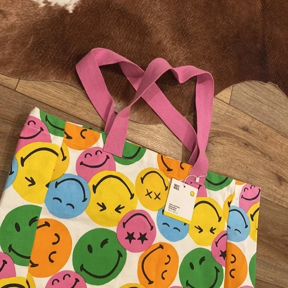 Smiley World 100% Cotton reusable Tote Bag - Picture 3 of 4